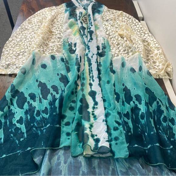 Knit & Love Women’s Green/Ivory Cardigan Cover Medium - Picture 8 of 9